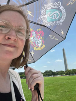 Chapter Treasurer, Crystal Kusco getting in some sightseeing